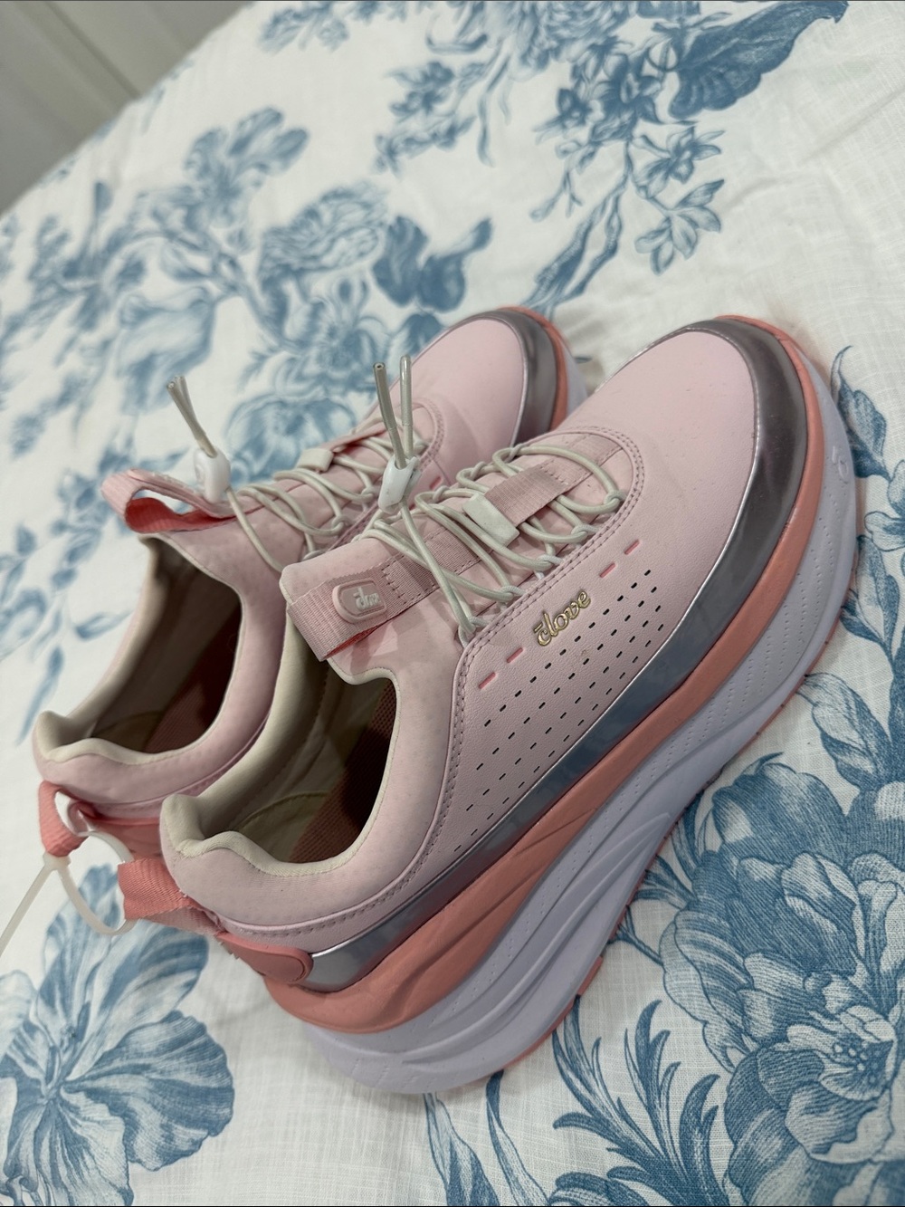 Women's Pink Platform Sneakers with Cushioned Support